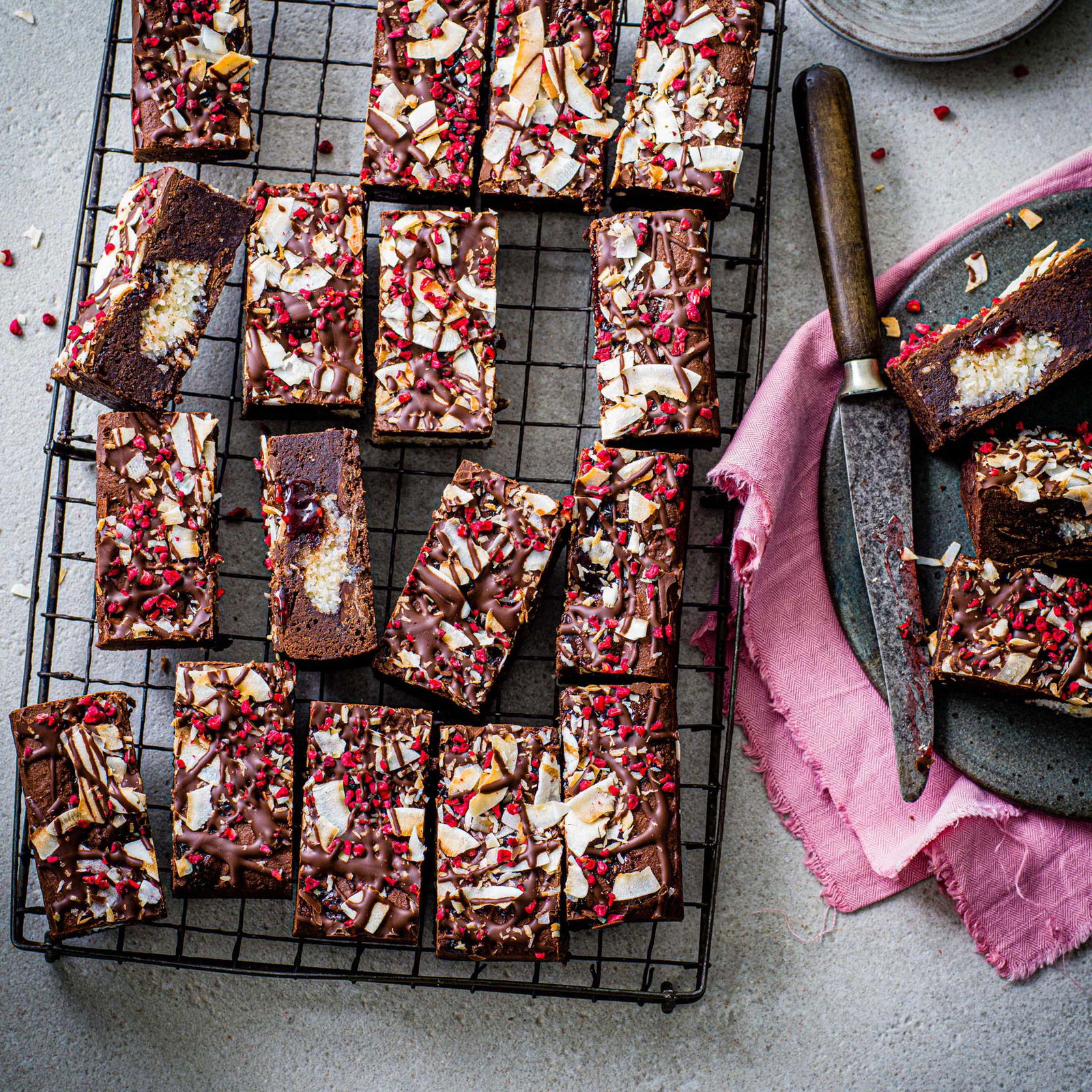 Vegan & Gluten Free Raspberry & Coconut Brownie - Cakehead