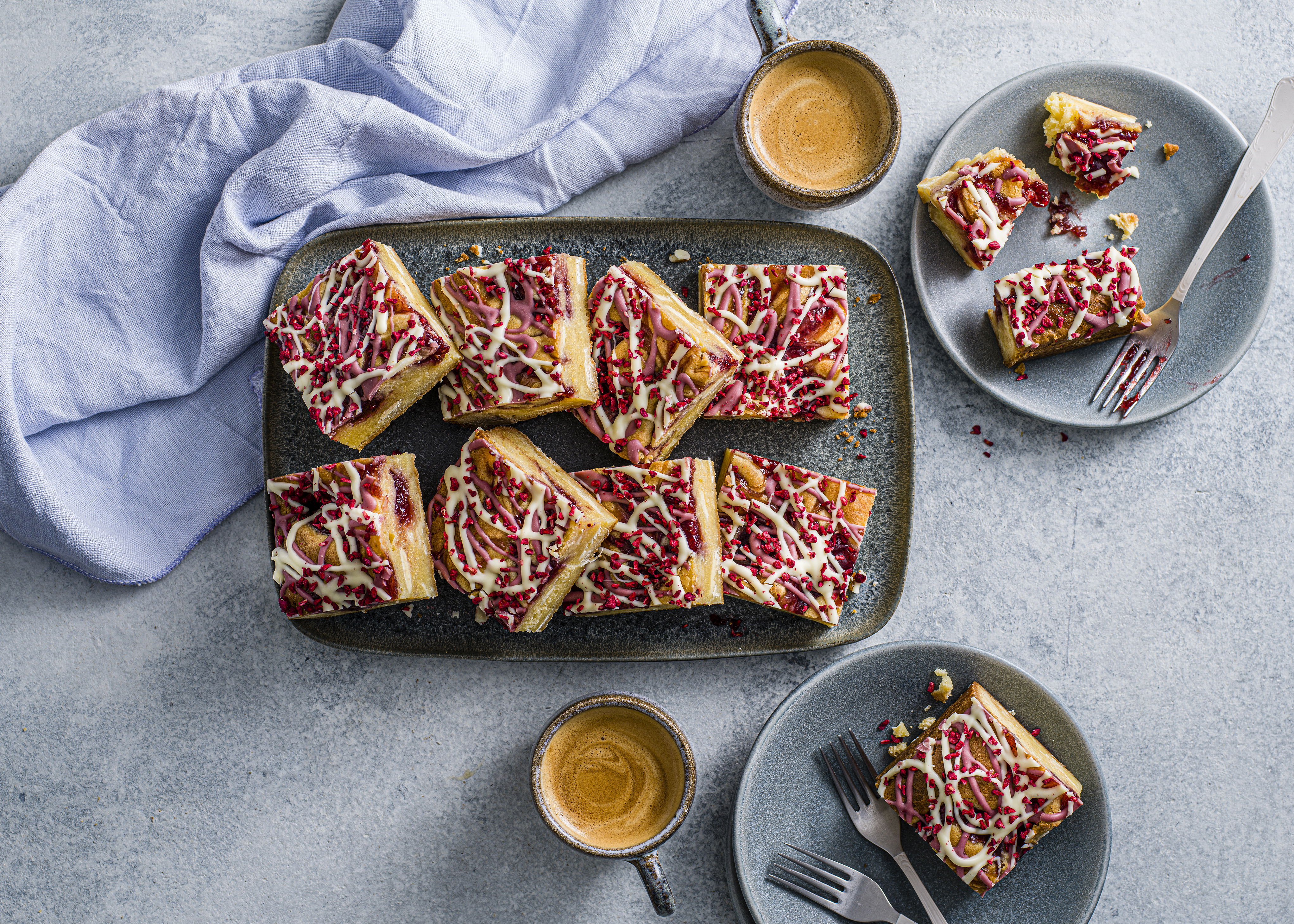 Raspberry and White Chocolate Blondie